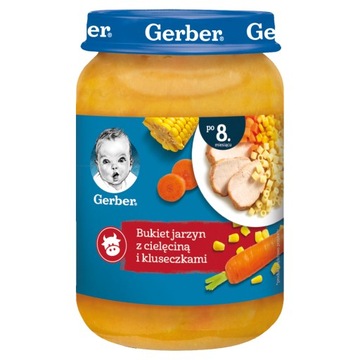 Gerber Bukiet Jarzyn Z Cielęciną I Kluseczkami Dla Niemowląt Po 8. Miesiącu