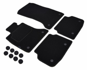 Bmw F01 Long 2008-2012+Rzepy Černé velurové koberce Aldos. Silver Pc