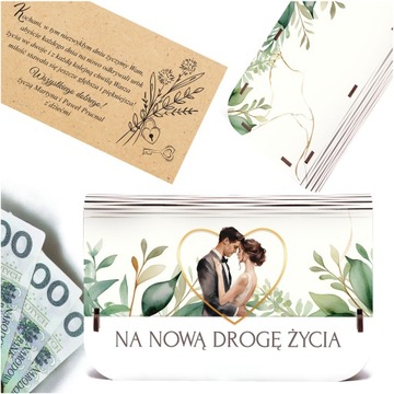 Pudełko na pieniądze ślub kartka ślubna prezent koperta na wesele pamiątka