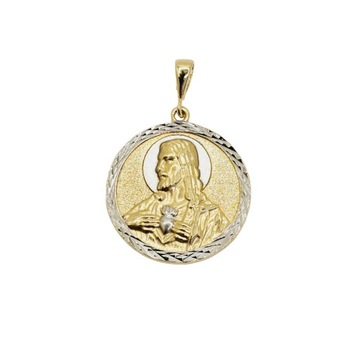 Złoty medalik zawieszka z wizerunkiem Jezusa próba 585 komunia nr 113