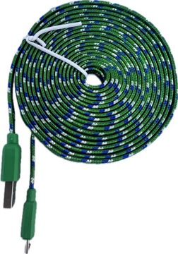 ŁADOWARKA USB KABEL 3 METRY DO PADA PS4 PRZEWÓD OPLOT PLECIONKA WYTRZYMAŁY