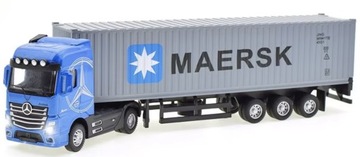 MODEL SAMOCHÓD TIR CIĘŻARÓWKA Z NACZEPĄ MERCEDES SKALA 1:43 NIEBIESKA
