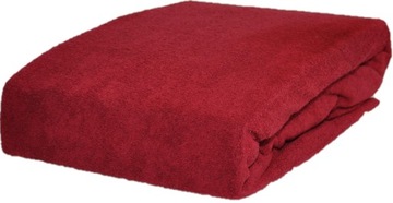PRZEŚCIERADŁO FROTTE Z GUMKĄ 140X200 GRUBE BORDOWE