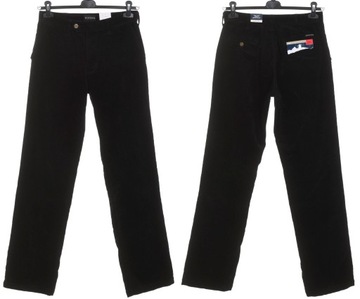 MONTANA czarne spodnie męskie sztruksy comfort fit W30 L34
