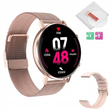 SMARTWATCH DAMSKI ZEGAREK PULS KROKI PASEK GRATIS