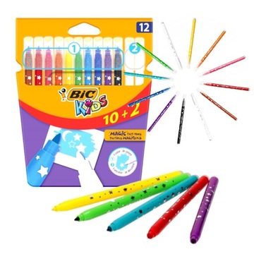 Flamastry BIC KIDS Magic Pens 10 + 2 wymazywacze