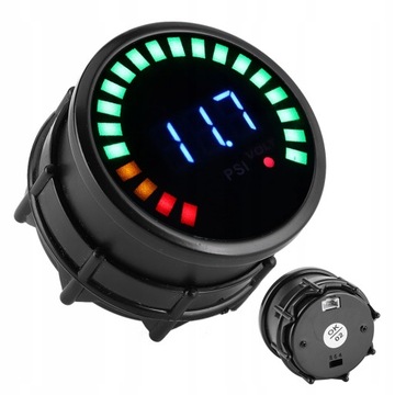 2CAL WSKAŹNIK CIŚNIENIA OLEJU 52MM LED LCD 12V