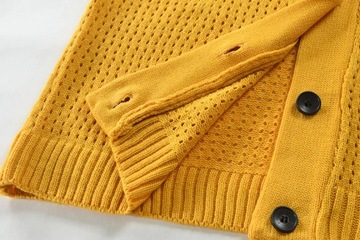 Oversize Cardigan Sweater Men Solid Color Turn-dow