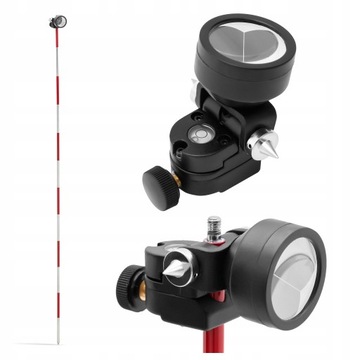 MINI PRYZMAT LUSTRO DALMIERCZE GEODEZYJNE Z TYCZKĄ SREBRNA POWŁOKA ŚR. 3,5