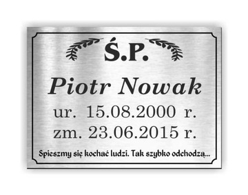 Tablica TABLICZKA NAGROBNA NA WYMIAR 100 cm2 GRUBA
