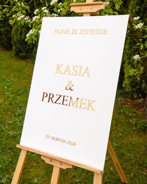 Приветственная доска для украшения свадебного приема прямоугольная белая TABŚ-7Z