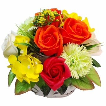 Букет мыльных цветов, розы, гортензии, мыльных гвоздик на День матери