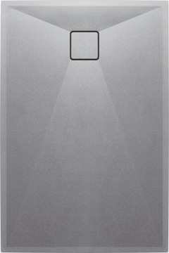 BRODZIK GRANITOWY CORREO 100x80 CM SZARY METALIK