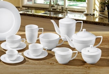 Белая фарфоровая сахарница Wilmax 340 мл.