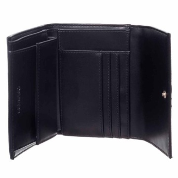 CALVIN KLEIN BEZPIECZNY PORTFEL LOCK TRIFOLD BLACK