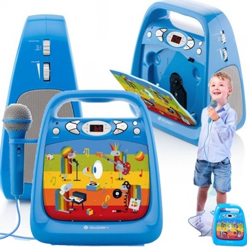 BOOMBOX DLA DZIECI KARAOKE MIKROFON CD BLUETOOTH