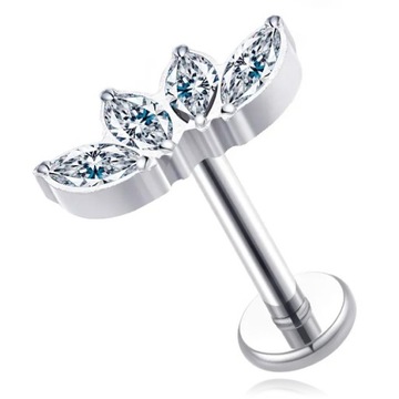 KOLCZYK LABRET SREBRNY UCHO HELIX TYTANOWY 1,2/8