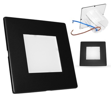 Oprawa SCHODOWA 230V LED lampka KWADRAT CZARNA