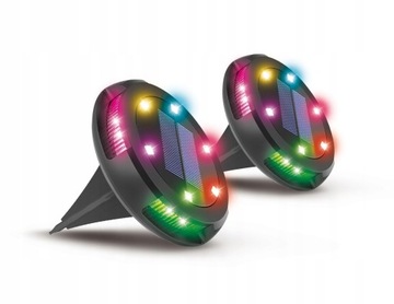 Activejet Zestaw 2 szt lamp solarnych LED RGB Acti