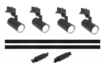 4x LAMPA NA SZYNĘ GU10 3-FAZY+ZASILANIE ŚRODKOWE