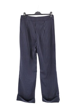 029 Granatowe spodnie w paski proste L/XL