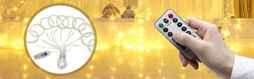 СВЕТОДИОДНАЯ СВЕТОВАЯ ЗАВЕСА РОЖДЕСТВЕНСКАЯ ГИРЛЯНДИЯ 3х3 300 LED ТЁПЛАЯ