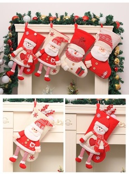 ZESTAW 2 x SKARPETA ŚWIĄTECZNA NA PREZENTY 3D XXL