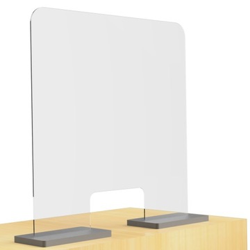 Osłona plexi szyba ochronna 70x70cm biurko drewno