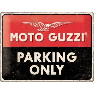 Вывеска MOTO GUZZI PARKING ONLY, листовой металл, 30x40