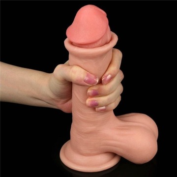 МЕГА ТОЛСТЫЙ ДИЛДО ПРИСОСКА 19,5 см Lovetoy + смазка Just Glide 5 x 20 мл