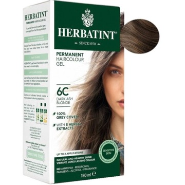 HERBATINT FARBA DO WŁOSÓW NATURALNA TRWAŁA 6C ciemny popielaty blond
