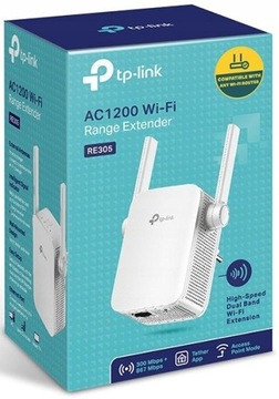 TP-LINK RE305 AC1200 Усилитель сигнала Wi-Fi, 1 точка доступа к локальной сети, 5 ГГц