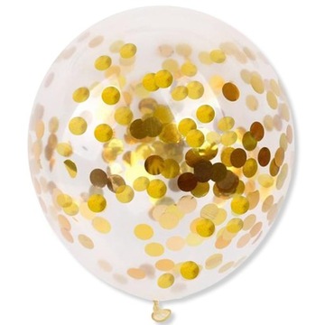 Balony ze Złotym Konfetti Urodziny 1-99 Dekoracja