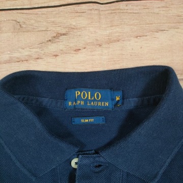 POLO RALPH LAUREN Koszulka Polo Męska Slim Fit Granatowa Logo r. M