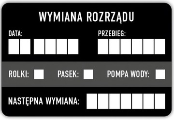 Naklejki etykiety WYMIANA ROZRZĄDU 10szt.,90x60mm