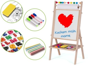 ДВУСТОРОННЯЯ УЧЕБНАЯ МАГНИТНАЯ ДОСКА + БУМАГА И АКСЕССУАРЫ