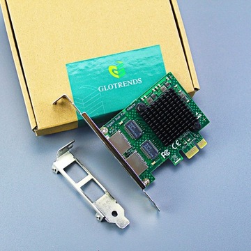 2-портовая сетевая карта Gigabit PCIe Ethernet, порт LAN RJ45 10/100/1000 Мбит/с