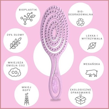 Биоразлагаемая спиральная щетка для волос YEYE, розовая