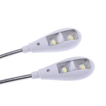 Regulowane biurko z 4 diodami LED i 2 ramionami. Stojak na nuty