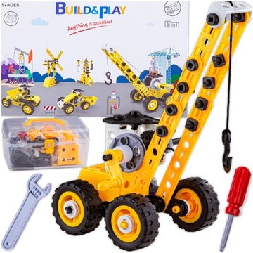 КРЕАТИВНЫЙ НАБОР Конструкторы Машинки 8в1 Подвижные элементы 100 шт.