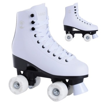 WROTKI KLASYCZNE DAMSKIE RETRO BIAŁE ABEC-7 KAUCZUKOWE KOŁA ABEC-7 36