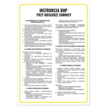 INSTRUKCJA BHP PRZY OBSŁUDZE SUWNICY INSTRUKCJA OBSŁUGI PCV 24.5x35 cm
