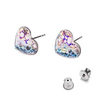 Srebrne kolczyki z kr. Swarovski Serca 10mm WHIPA