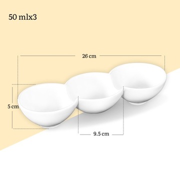 Półmisek dzielony na przekąski orzeszki ciastka Wilmax 26x9,5cm porcelanowy