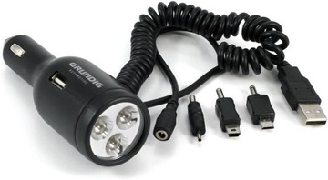 LATARKA SAMOCHODOWA LED AKUMULATOROWA DO GNIAZDA ZAPALNICZKI ADAPTER USB