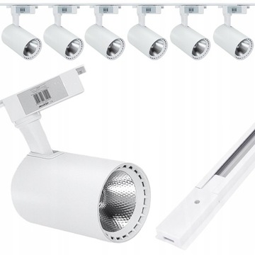 6x REFLEKTOR LED LAMPA SZYNOWA OŚWIETLENIE SZYNOWE