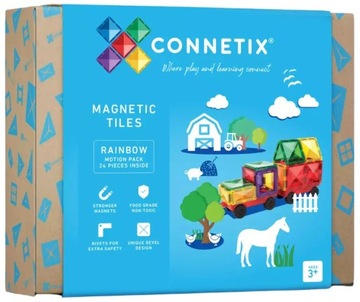 МАГНИТНЫЕ БЛОКИ CONNETIX RAINBOW MOTION PACK 24 EL.