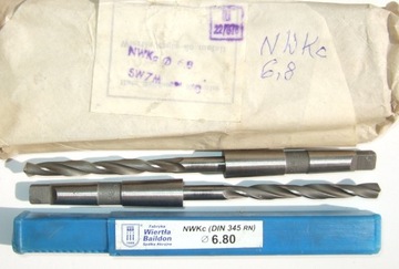 WIERTŁO DO METALU NWKc 6,8 Baildon HSS SZLIFOWANE Białe Srebrne Stożek MK 1