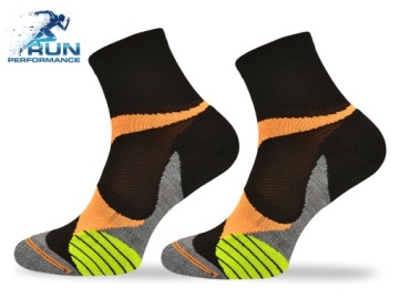 Носки для бега RUN4 – Coolmax – черно-оранжевые
