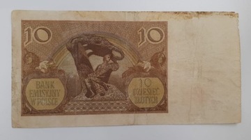 Старая коллекционная банкнота Польша 10 злотых 1940 года.